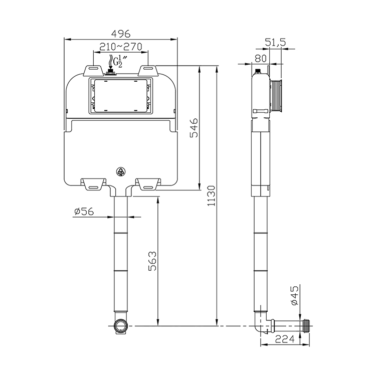 Toilet conceal cistern wall hung sensor-2